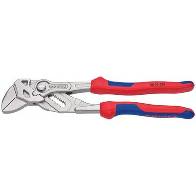Knipex Pliers Wrench, Nickel Plated, 10" (8605250)