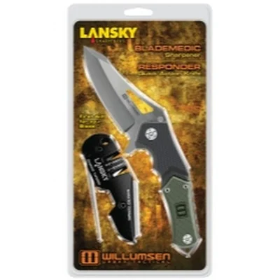 Lansky Sharpeners UTR7 MIKKEL WILLUMSEN'S Urban Tactical, 7" Responder Folding Knife & Blademedic Sharpener Combo