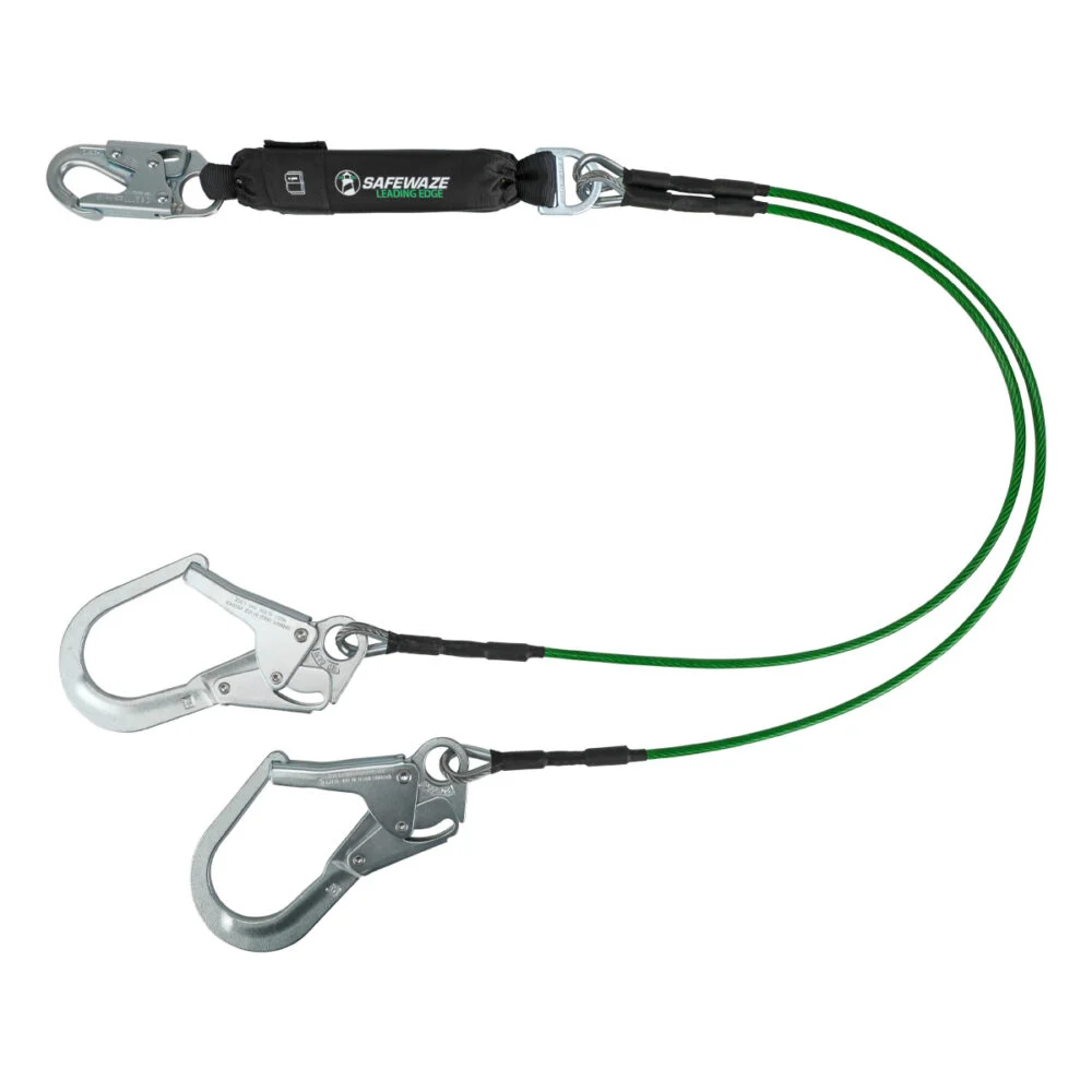 Leading Edge 6′ Energy Absorbing Lanyard: Dual Leg, Rebar Hooks