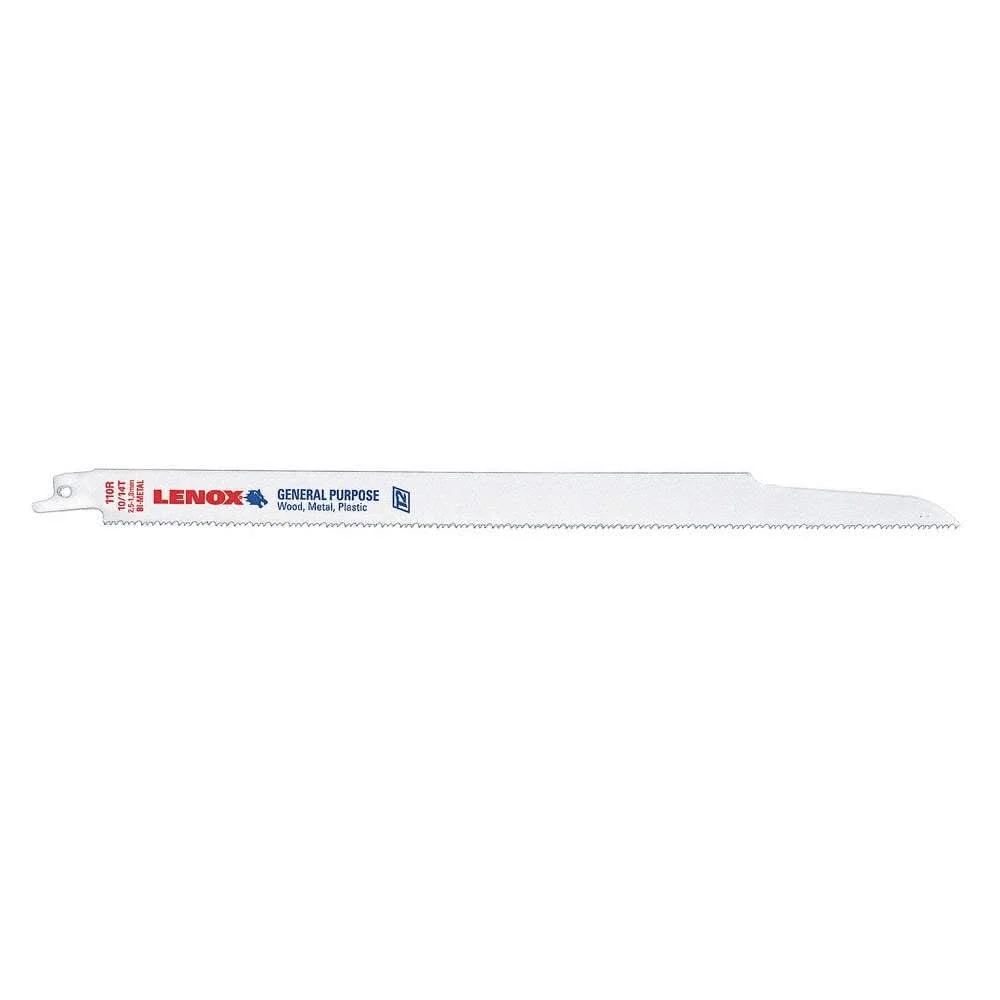 Lenox 20491B110R B110R General Purpose Bi-Metal Reciprocating Saw Blades, 12-inch, 10/14 TPI, 25-Pack