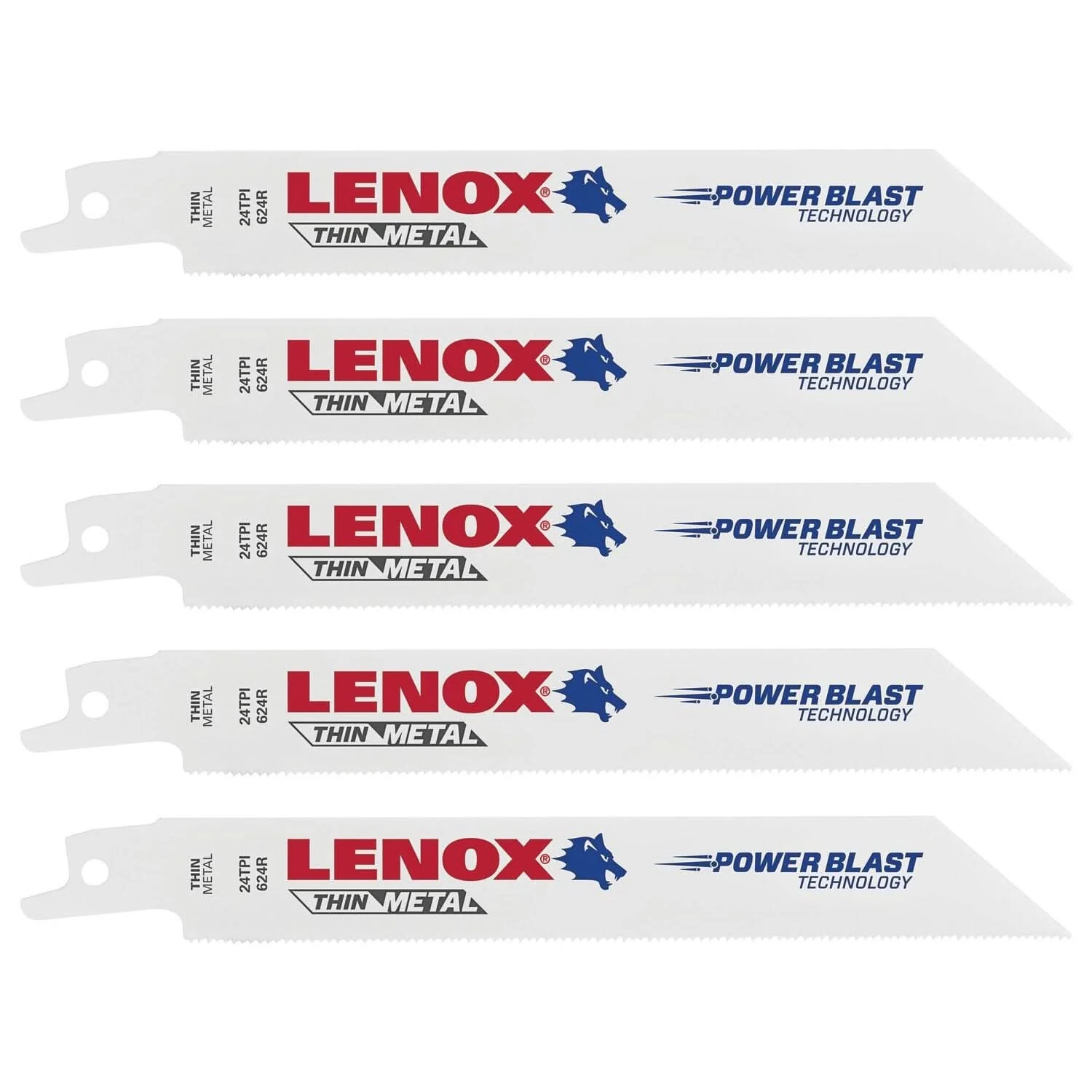 Lenox 20568624R 624R Metal-Cutting Reciprocating Saw Blades, 6-inch, 24 TPI, 5-Pack
