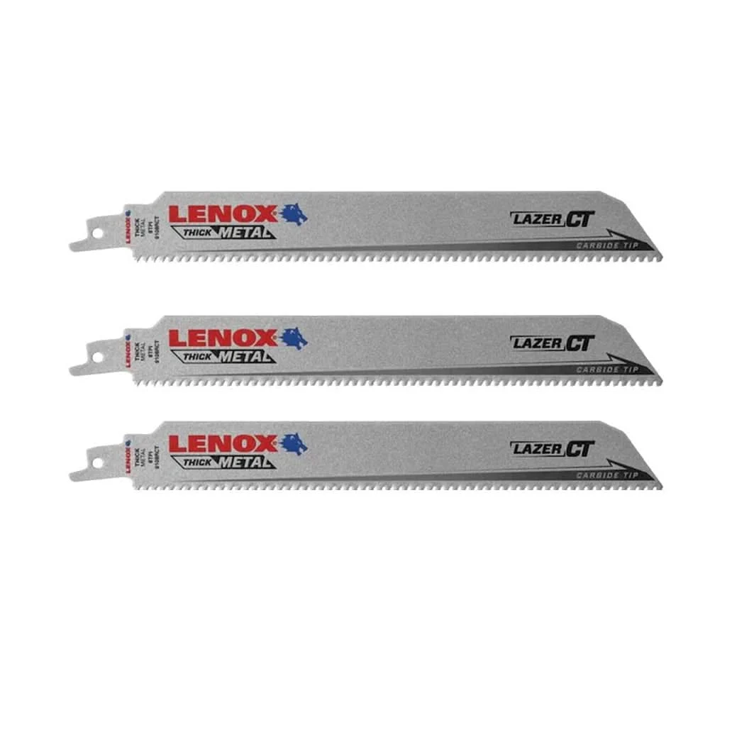 Lenox 2058829 Demolition CT 3-Pk 9-in 8-TPI Metal Cutting Reciprocating Saw Blades