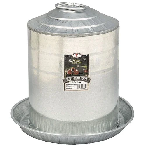 Little Giant 5 Gallon Double Wall Metal Poultry Waterer