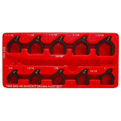 Lock Technology 10-Piece SAE & Metric Shockit Crows Foot Set (1900)