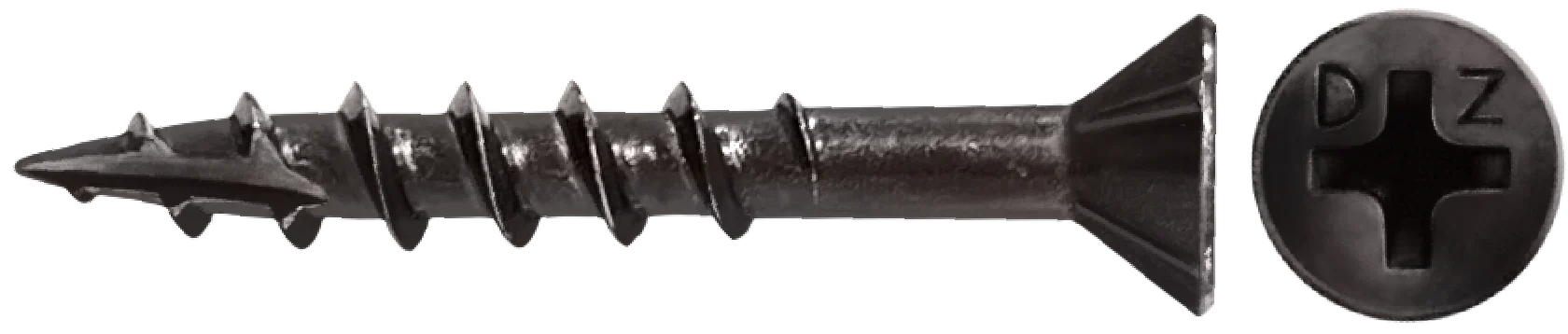 LOK WOOD SCREWS- PHILLIPS FLAT WITH NIBS COARSE TYPE 17 (LUBRICIZED)