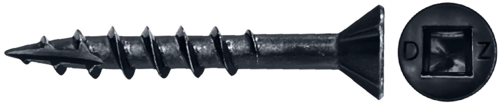 LOK WOOD SCREWS- SQUARE FLAT WITH NIBS COARSE TYPE 17 (BLACK OXIDE)