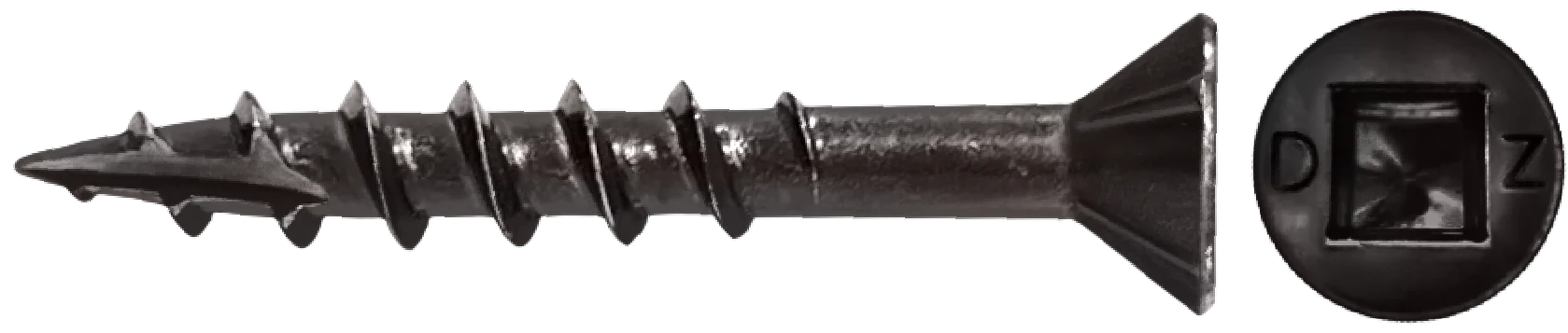LOK WOOD SCREWS- SQUARE FLAT WITH NIBS COARSE TYPE 17 (LUBRICIZED)
