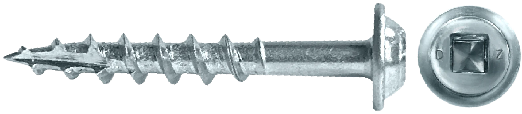 LOK WOOD SCREWS- SQUARE ROUND WASHER COARSE TYPE 17 (Zinc)