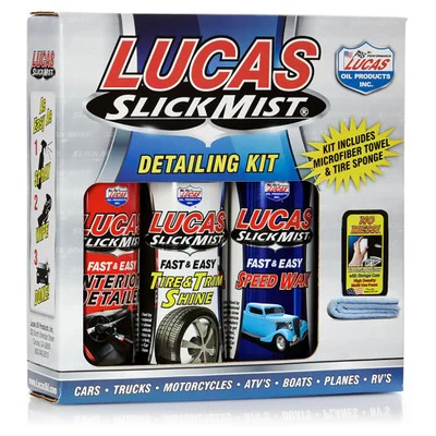 Lucas Oil 10558 Slick Mist Detailing Kit Includes Tire Shine, Interior Detailer