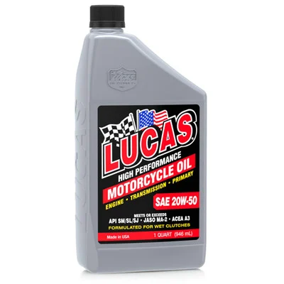Lucas Oil 10700 SAE 20W-50 Motorcycle Oil - Gray - 1 Qt.