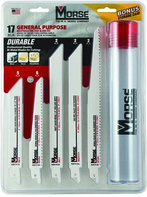 M.K. Morse RBKITGP01 17 Piece General Purpose Reciprocating Saw Blade Set