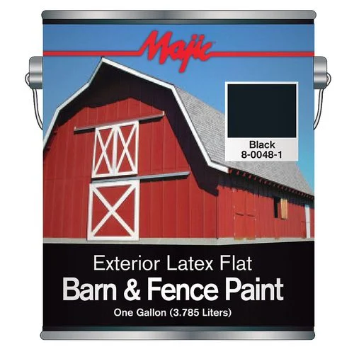Majic Latex Flat Barn and Fence Paint, Black, 1-Gallon