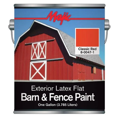 Majic Latex Flat Barn and Fence Paint, Red, 1-Gallon