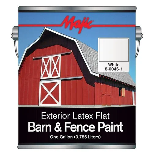 Majic Latex Flat Barn and Fence Paint, White, 1-Gallon