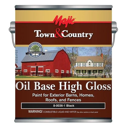 Majic Town & Country Exterior Oil Base High Gloss Paint, Black, 1-Gallon
