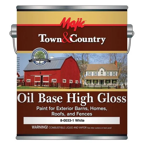 Majic Town & Country Exterior Oil Base High Gloss Paint, White, 1-Gallon