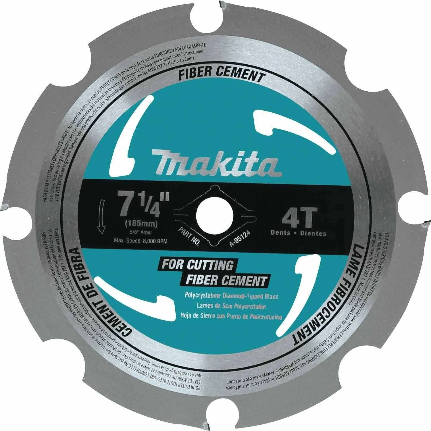 Makita A-95124 7-1/4" 4T PCD Circular Saw Blade, Fiber Cement