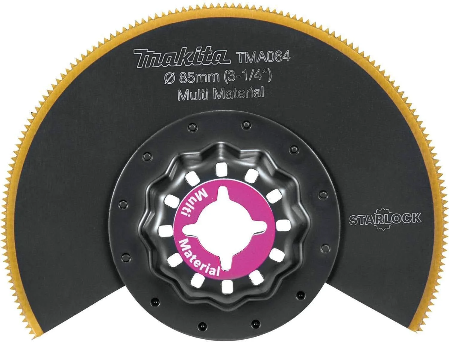 Makita B-67125 Starlock Oscillating Multi-Tool 3-1/4" Bi-Metal Round Segmented Saw Blade with Titanium Tooth Coating