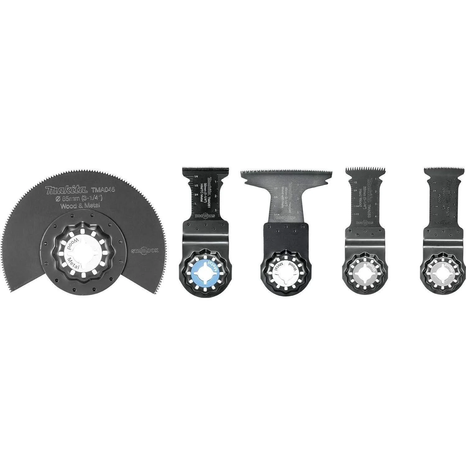 Makita B-67197 StarlockÂ Oscillating Multi-Tool 5-Piece Accessory Cutting Blade Set with Case