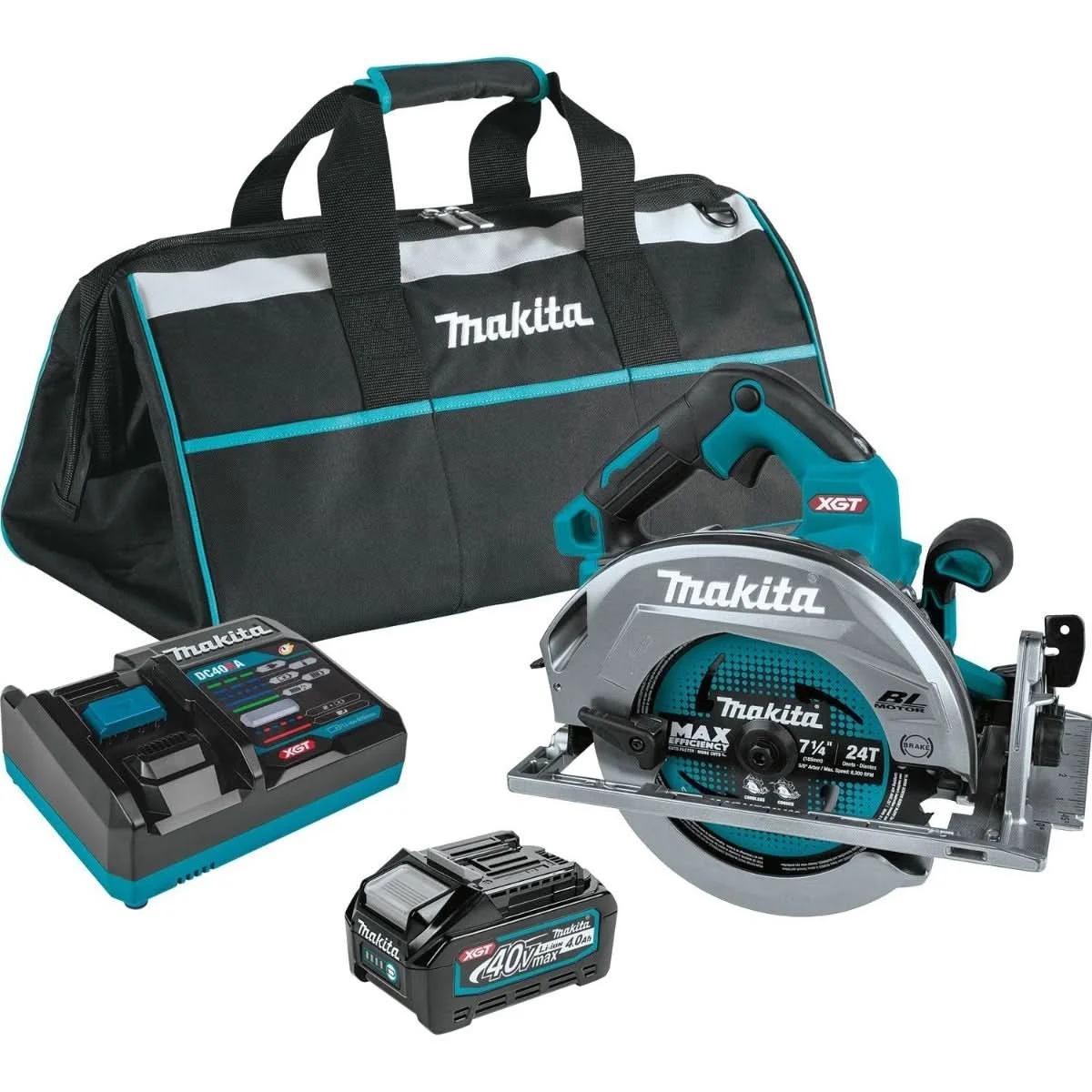 Makita GSH01M1 40V max XGT Brushless Cordless 7-1/4" Circular Saw Kit, AWS Capable (4.0Ah)