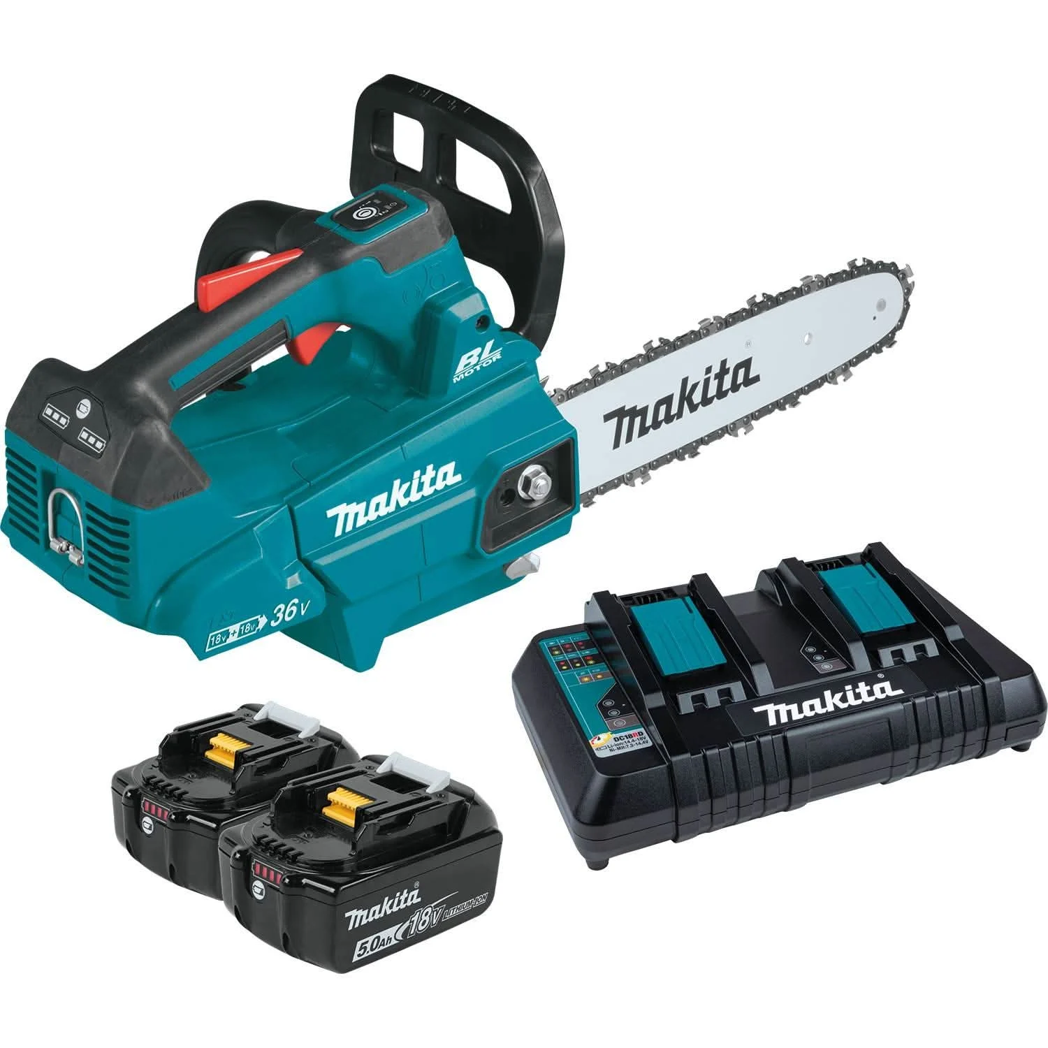 Makita XCU08PT 36V (18V X2) LXT Brushless 14" Top Handle Chain Saw Kit (5.0Ah)
