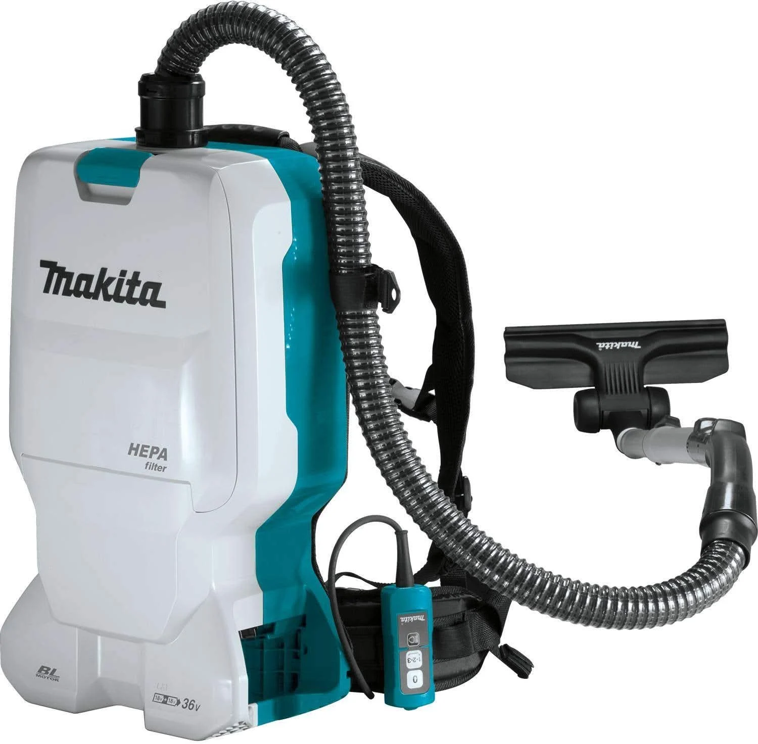 Makita XCV17Z 36V (18V X2) LXT Brushless 1.6 Gallon HEPA Filter Backpack Dry Vacuum, Tool Only