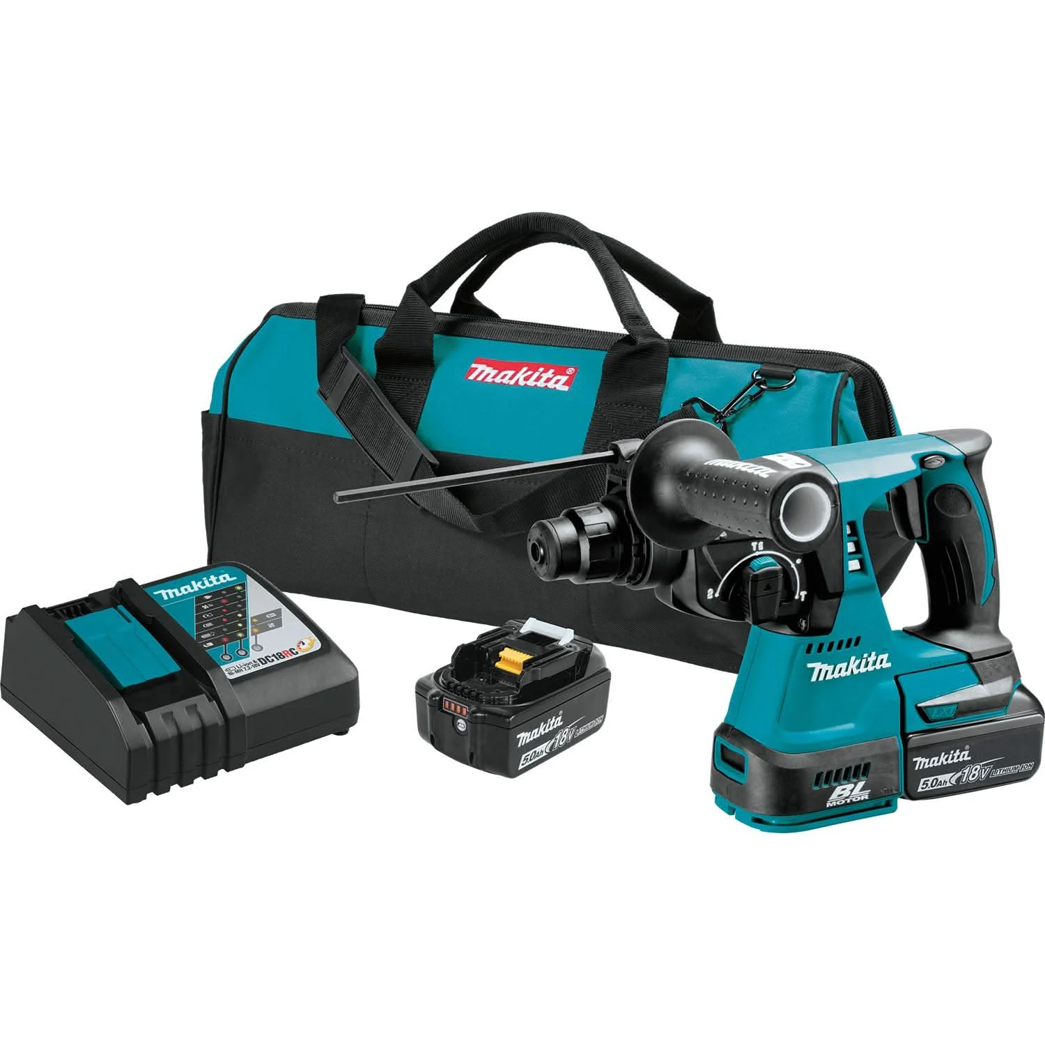 Makita XRH01T 18V LXT Lithium-Ion Brushless Cordless 1" SDS-PLUS Rotary Hammer Kit (5.0Ah)
