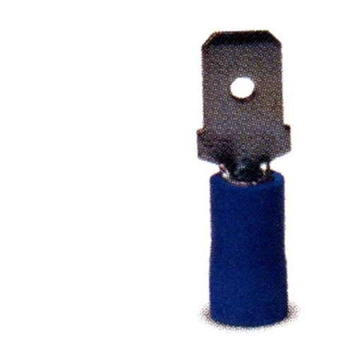 Male Spade Connector with Blue Vinyl-Insulated Barrel (18 pack)