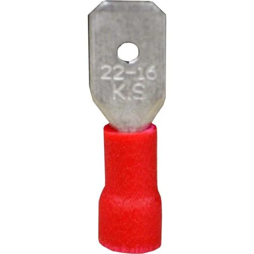 Male Spade Connector with Red Vinyl-Insulated Barrel (18 pack)