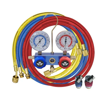 Mastercool 87772-G 2-Way Manifold Gauge Set with 90 degree Snap and Seal Coupler