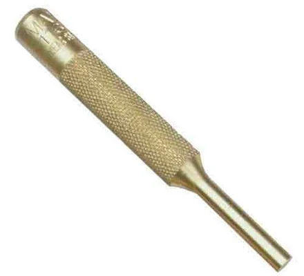 Mayhew Tools 25703 Brass Pin Punch, 1/8" x 4" Long, Knurled Finish