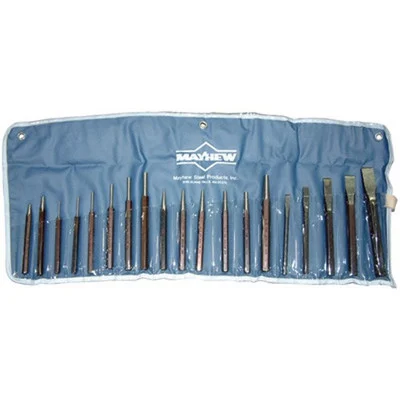 Mayhew Tools 61019 Punch and Chisel Set 19 Piece, with Assorted Cold Chisels