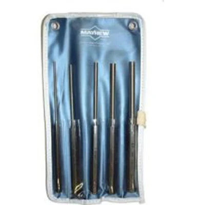 Mayhew Tools 76065 Long Pin Punch Set, 5 Pieces, Economy Finish