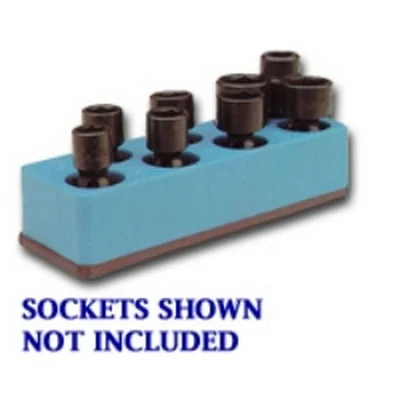 Mechanics Time Saver Blue 8-Hole Swivel/Impact Socket Organizer (880)