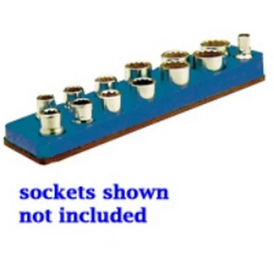 Mechanics Time Saver Neon Blue 13-Hole Shallow Socket Organizer (711)