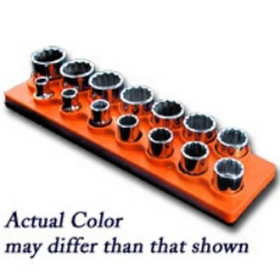 Mechanics Time Saver Orange 14-Hole Shallow Socket Organizer (5014)