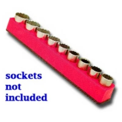 Mechanics Time Saver Red 9-Hole Shallow/Deep Socket Organizer (1281)