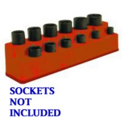 Mechanics Time Saver Rocket Red 12-Hole Socket Organizer (1387)