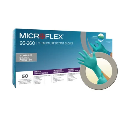 Microflex 93-260XS Triple-Layer Disposable Chemical Resistant Gloves - X-Small