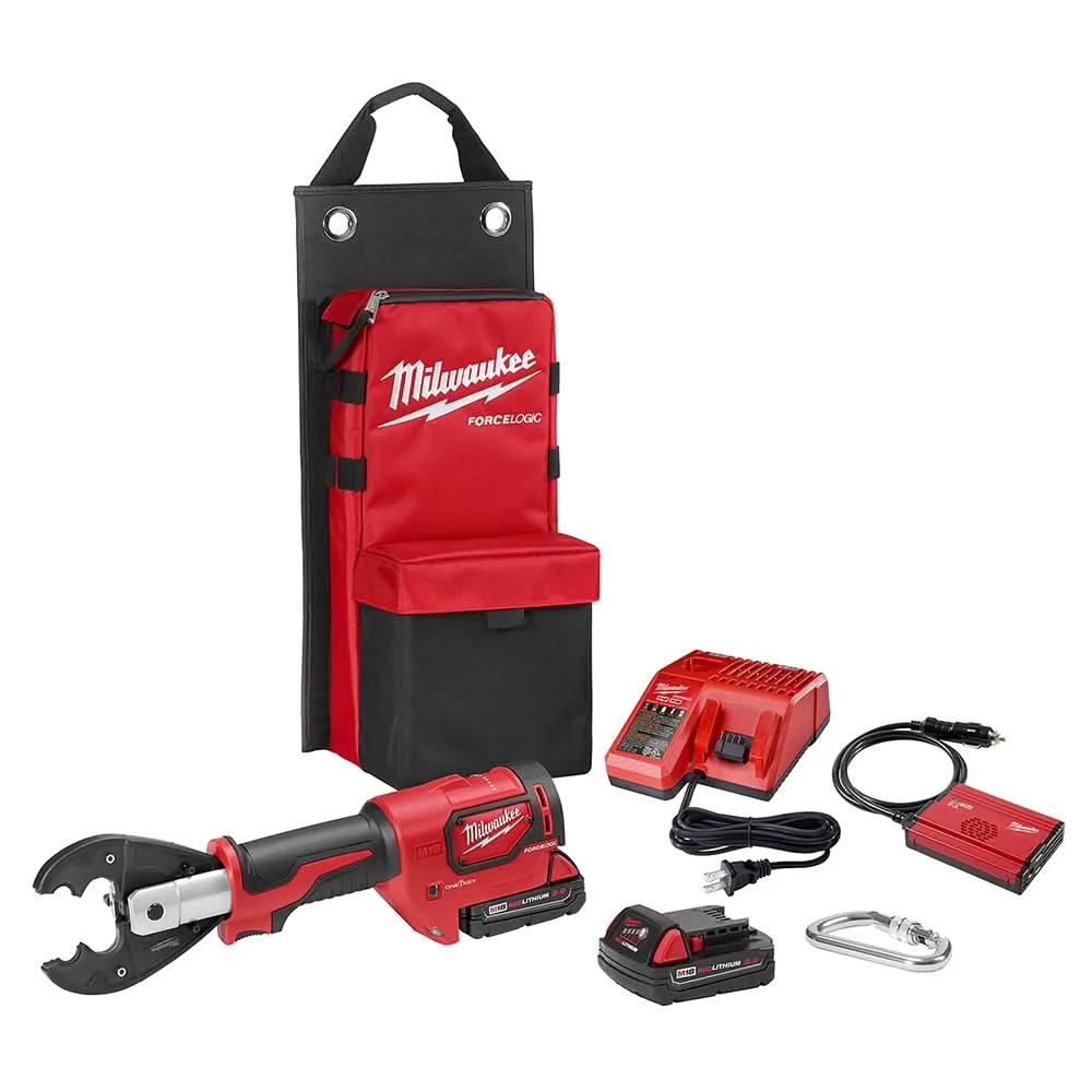 Milwaukee 2678-22BG M18FORCE LOGIC 6T Utility Crimper Kit with D3 Grooves and Fixed BG Die