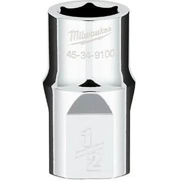Milwaukee 45-34-9100 1/2" Drive SAE 6-Point Socket with FOUR FLAT Sides