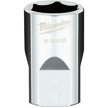 Milwaukee 45-34-9103 1/2" Drive 11/16" SAE 6-Point Socket with FOUR FLAT Sides