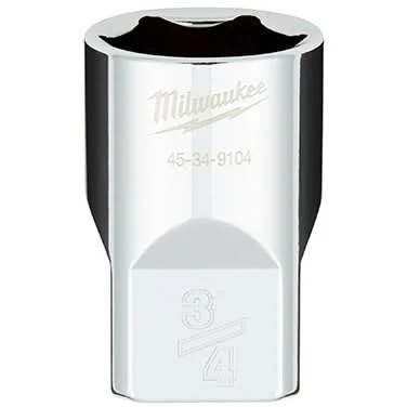 Milwaukee 45-34-9104 1/2" Drive 3/4" SAE 6-Point Socket with FOUR FLAT Sides