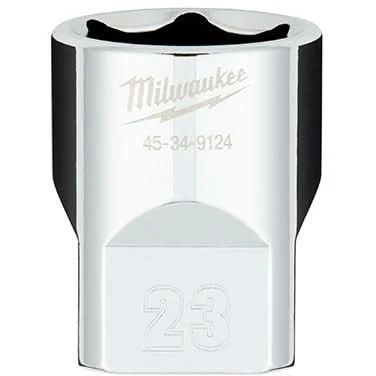 Milwaukee 45-34-9124 1/2" Drive 23mm Metric 6-Point Socket with FOUR FLAT Sides
