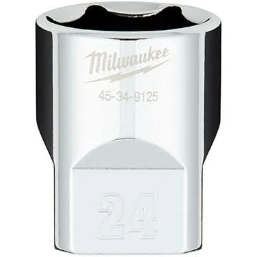 Milwaukee 45-34-9125 1/2" Drive 24mm Metric 6-Point Socket with FOUR FLAT Sides