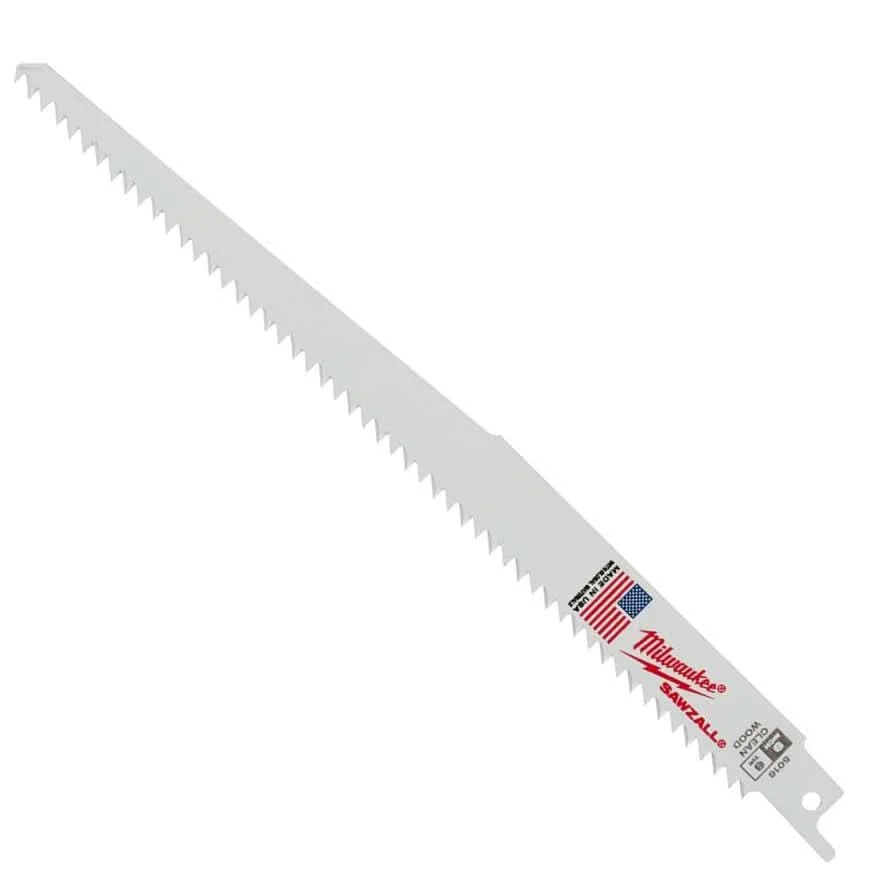 Milwaukee 48-00-5016 9" 6 TPI Fleam Ground SAWZALL Recip Blades (5 Pk)
