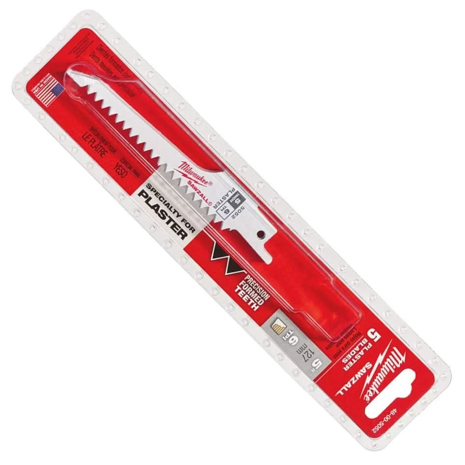Milwaukee 48-00-5052 5" 6 TPI Plaster SAWZALL Recip Blades (5 Pk)