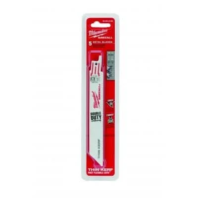 Milwaukee 48-00-5182 6" 14 TPI Thin Kerf SAWZALL Recip Blades (5 Pk)