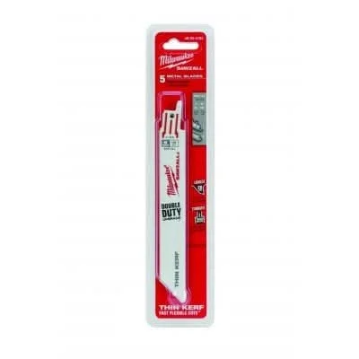 Milwaukee 48-00-5184 6" 18 TPI Thin Kerf SAWZALL Recip Blades (5 Pk)