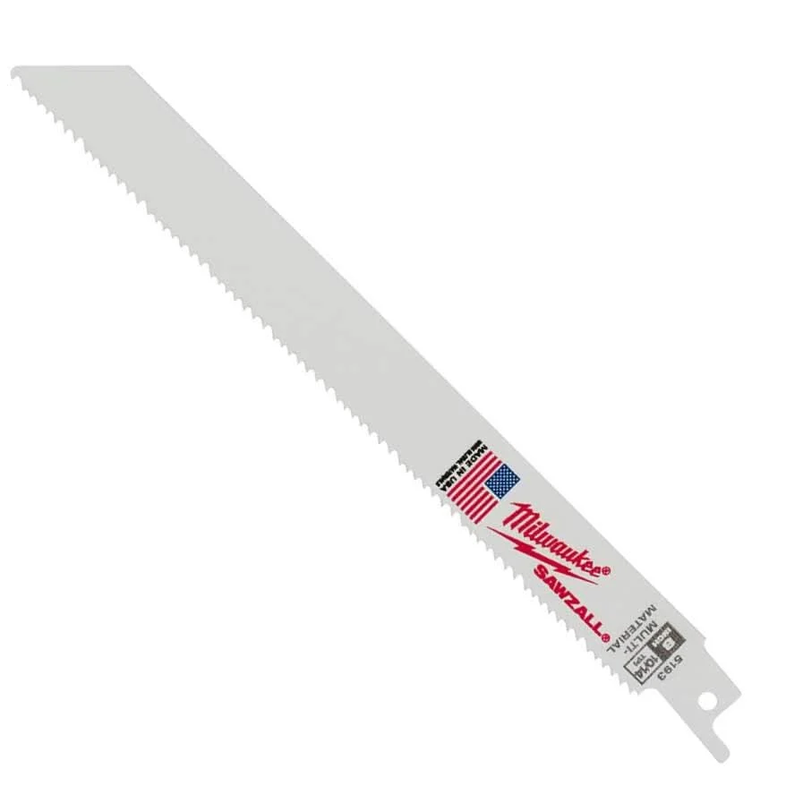 Milwaukee 48-00-5193 8" 10/14 TPI SAWZALL Recip Blades (5 Pk)